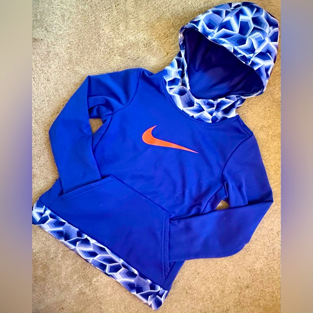 Nike Girls Purple Hoodie with Orange Logo size small nwot